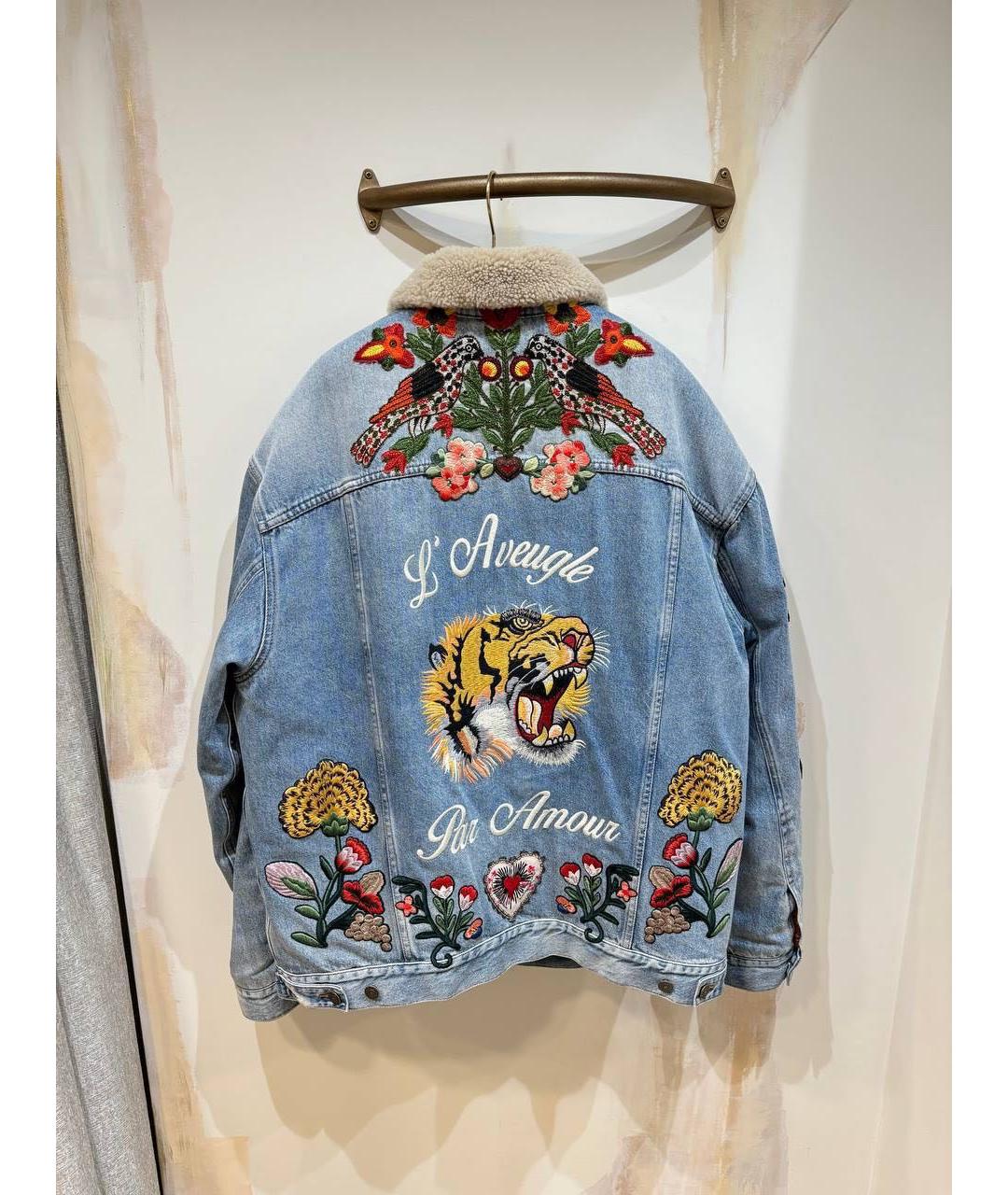 GUCCI Синяя деним куртка, фото 3