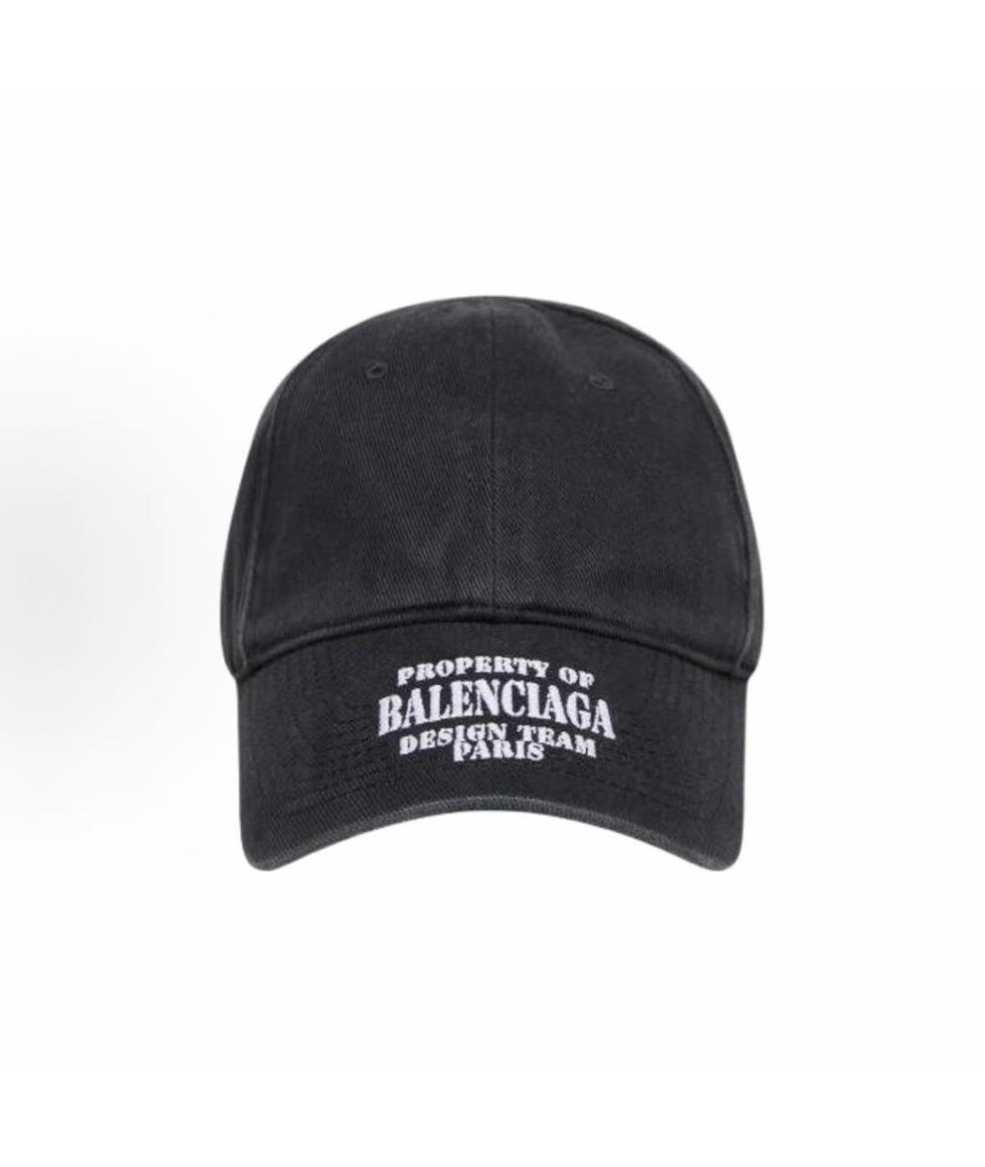 BALENCIAGA Антрацитовая хлопковая кепка, фото 3