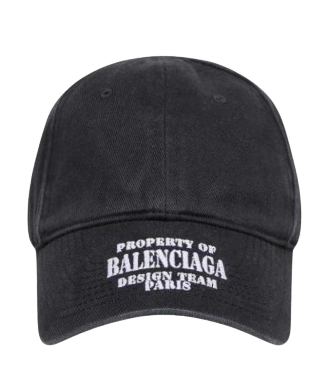 BALENCIAGA Антрацитовая хлопковая кепка, фото 1