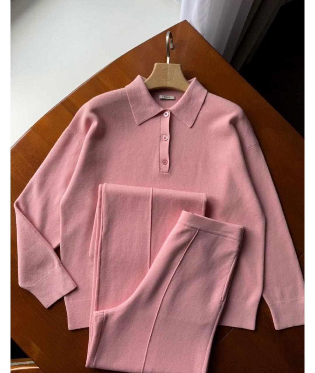 12 STOREEZ Розовый шерстяной костюм с брюками, фото 3