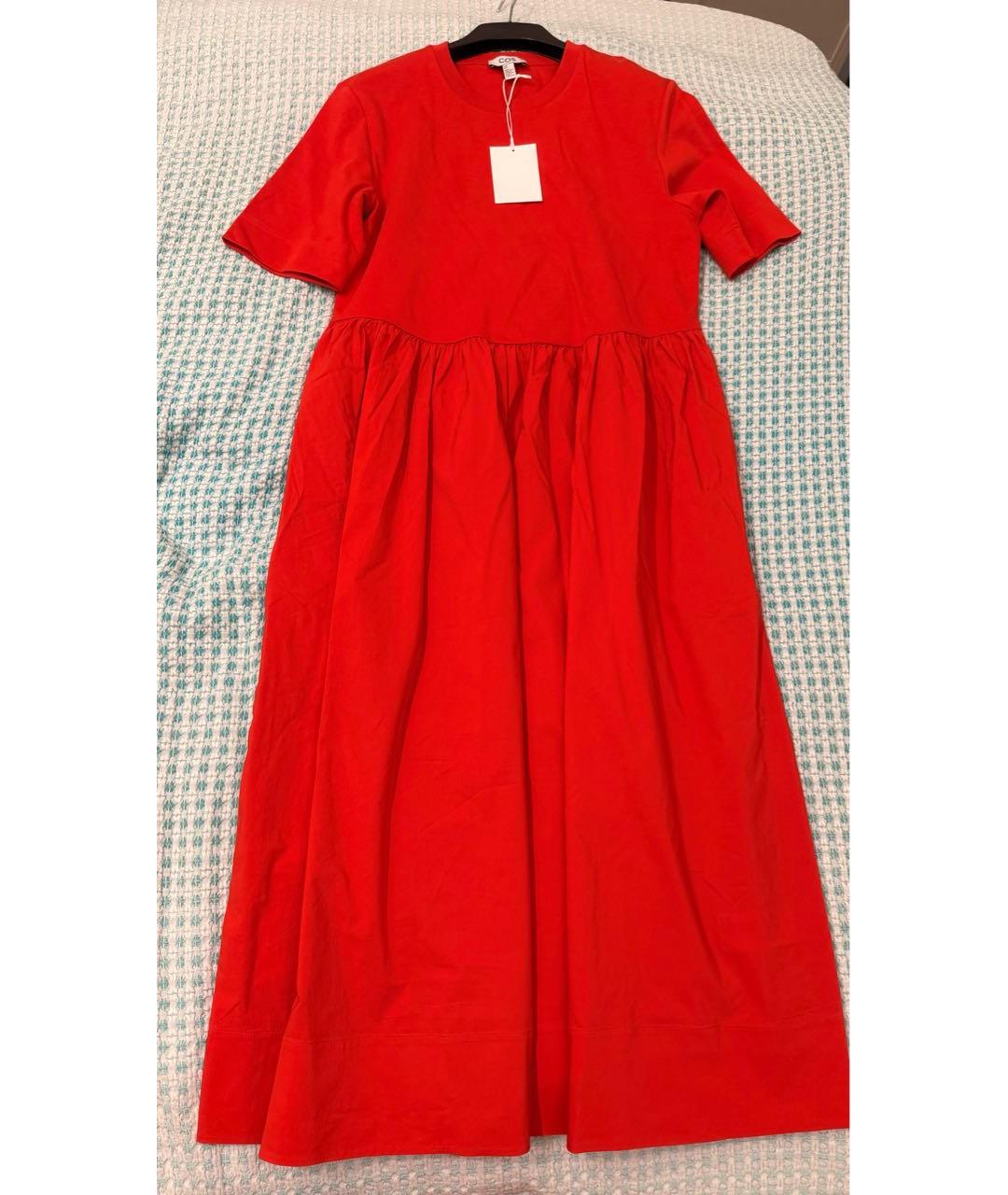 COS Красное хлопковое повседневное платье, фото 2