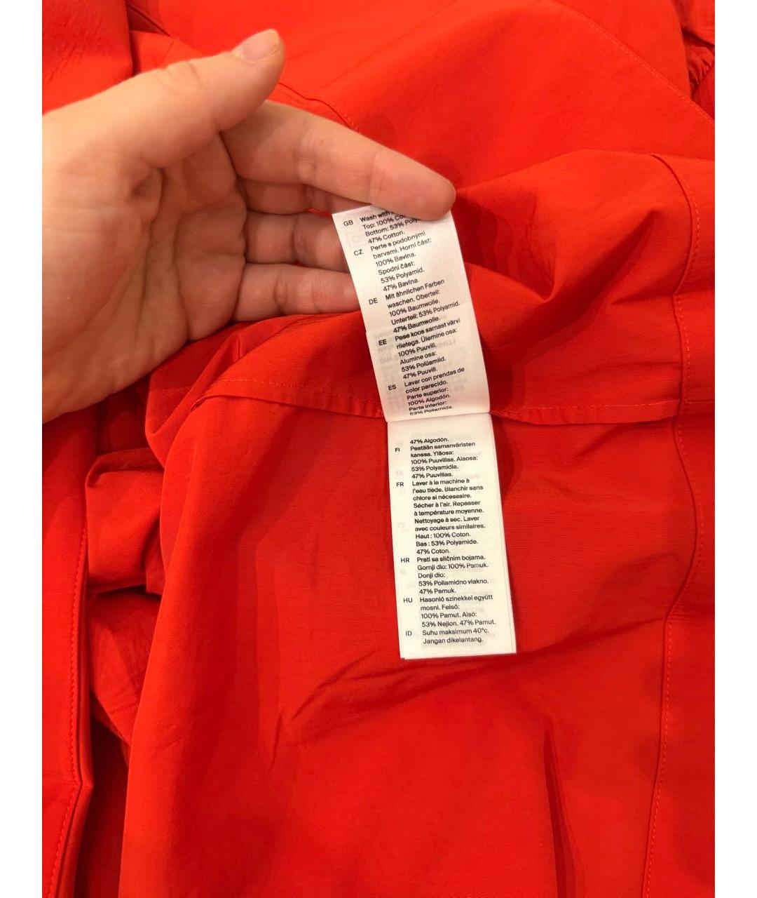 COS Красное хлопковое повседневное платье, фото 4