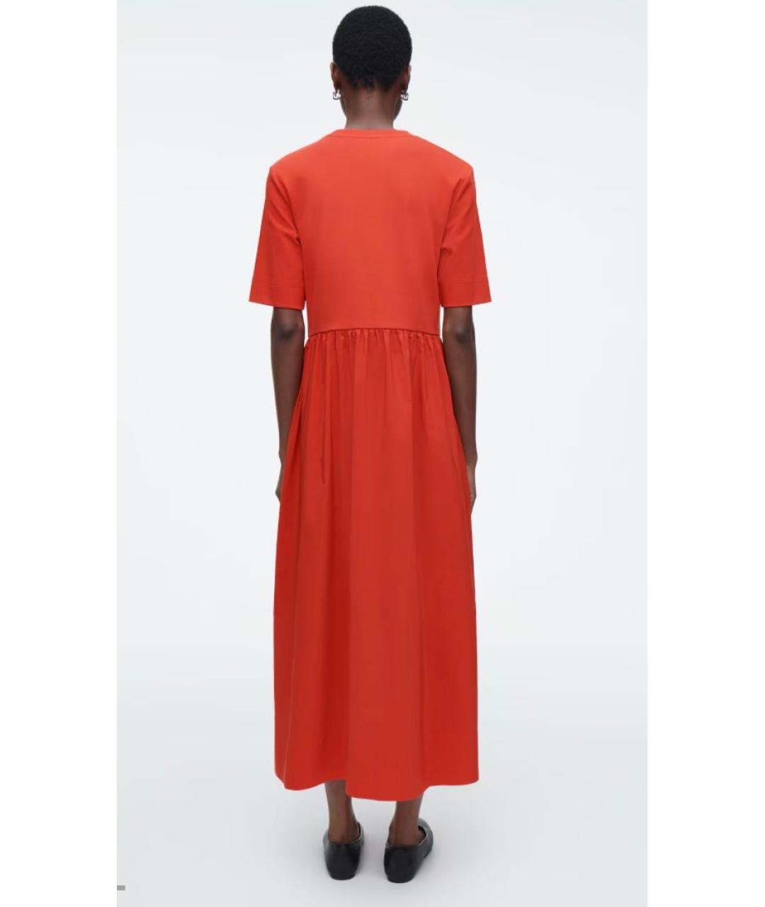 COS Красное хлопковое повседневное платье, фото 7