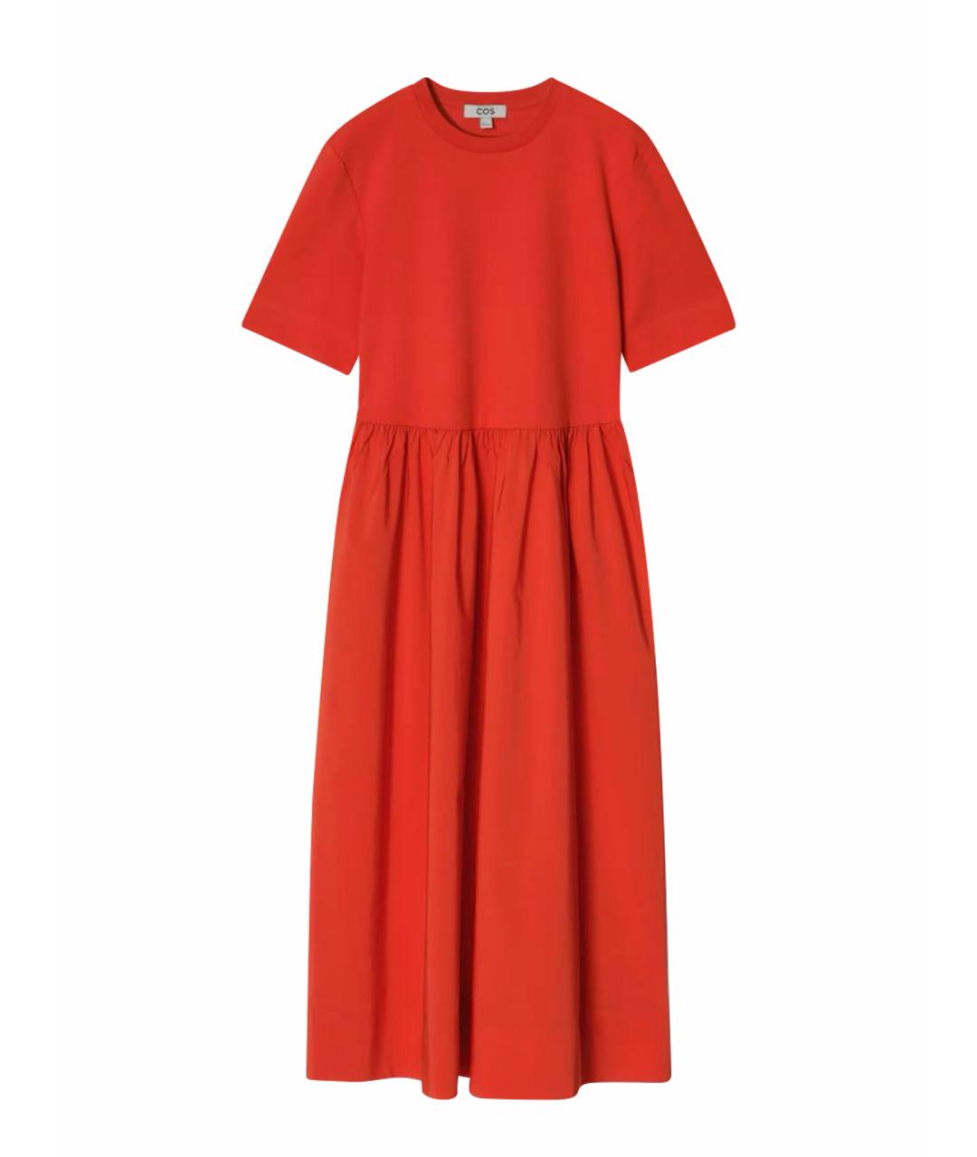 COS Красное хлопковое повседневное платье, фото 9