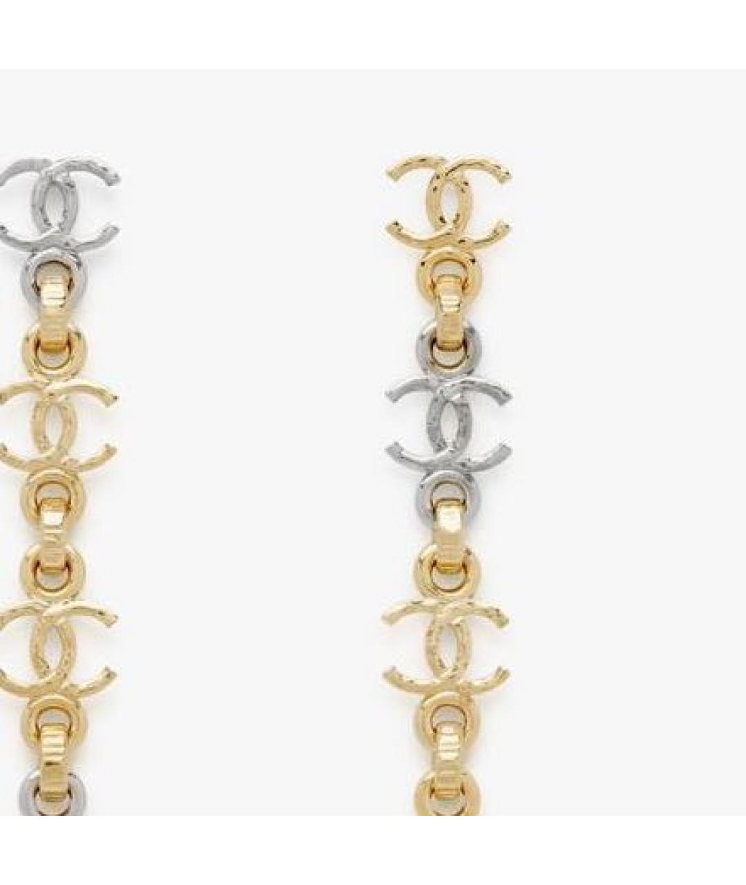 CHANEL Желтые металлические серьги, фото 2