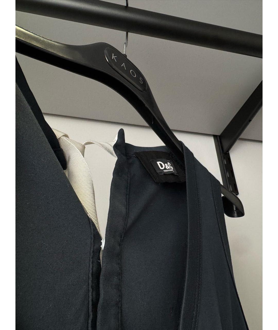 DOLCE&GABBANA Темно-синяя хлопковая майка, фото 4