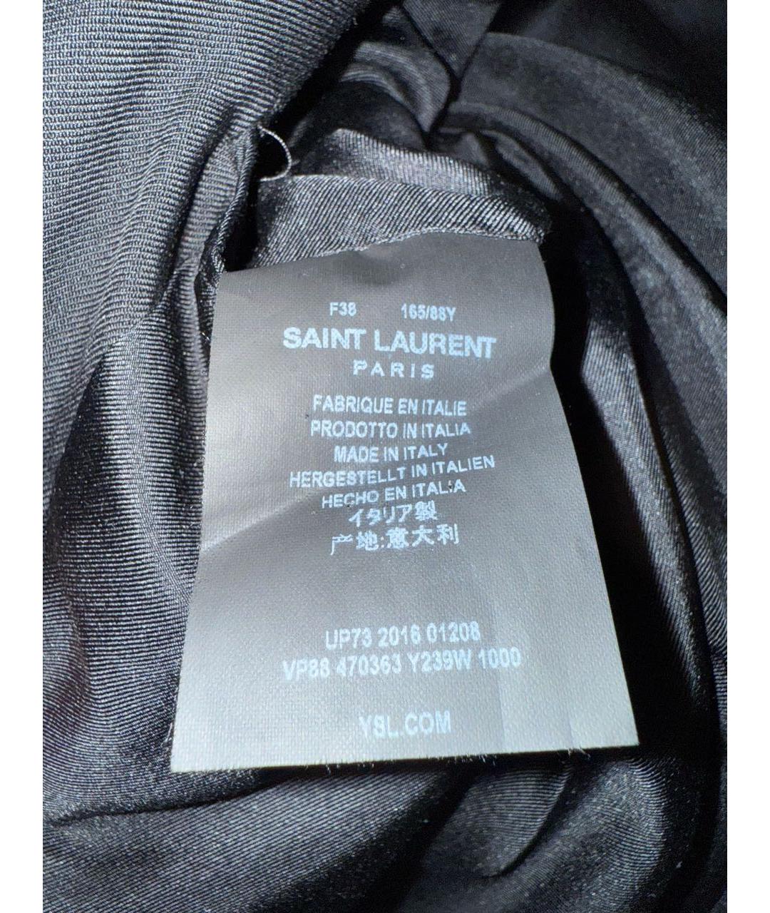 SAINT LAURENT Черный шерстяной жакет/пиджак, фото 4