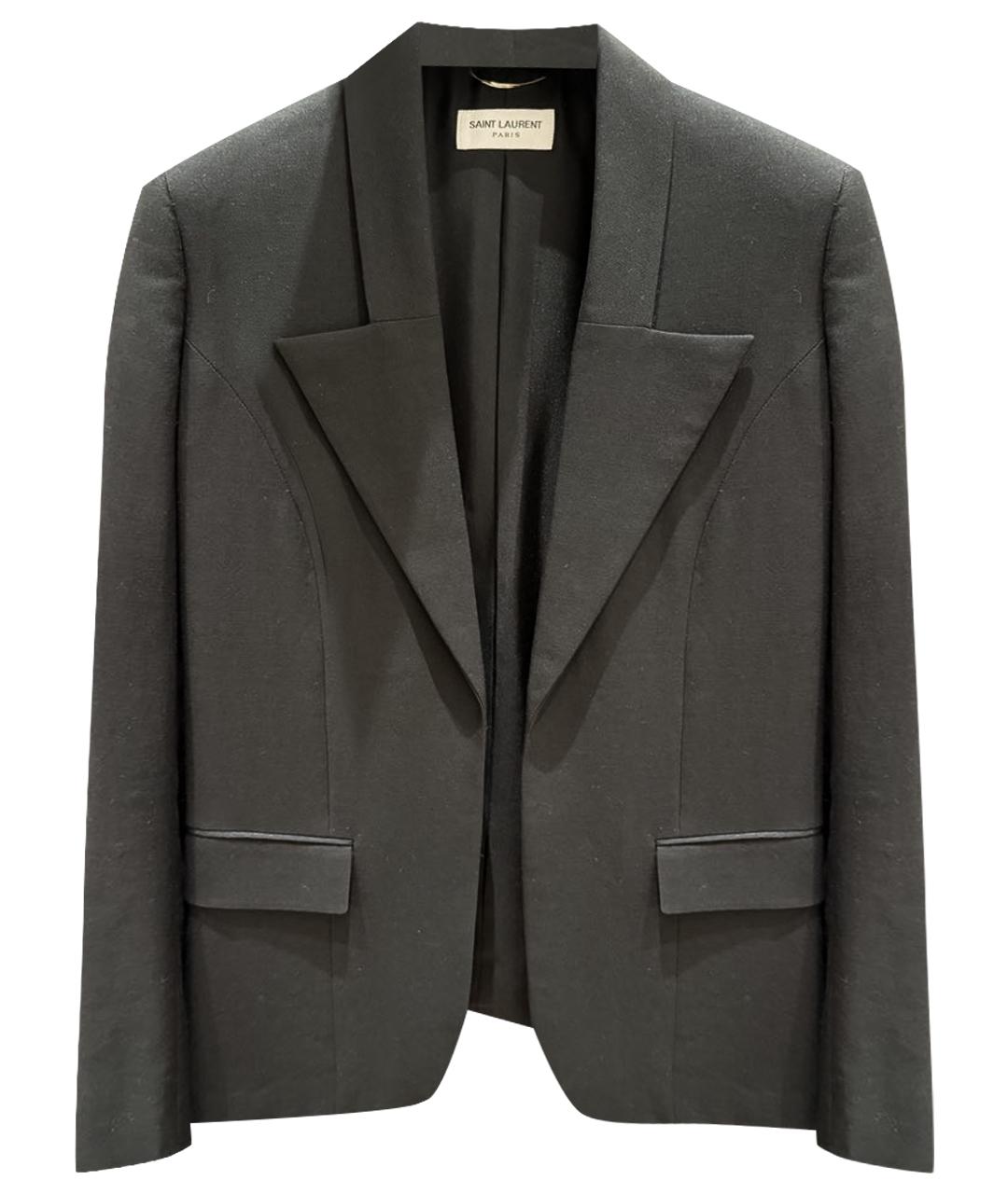 SAINT LAURENT Черный шерстяной жакет/пиджак, фото 1