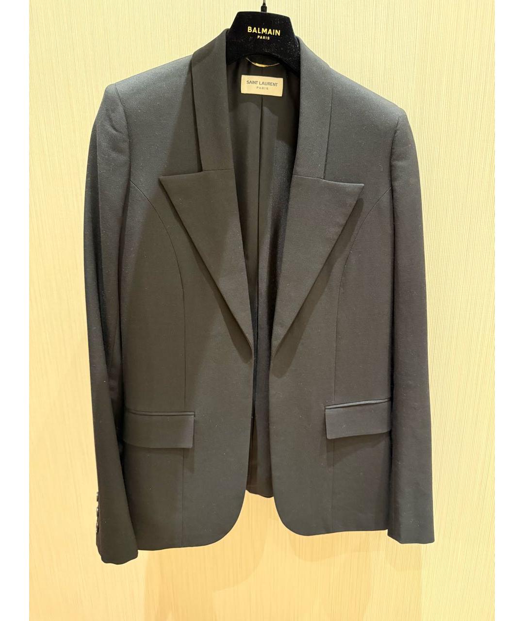 SAINT LAURENT Черный шерстяной жакет/пиджак, фото 5