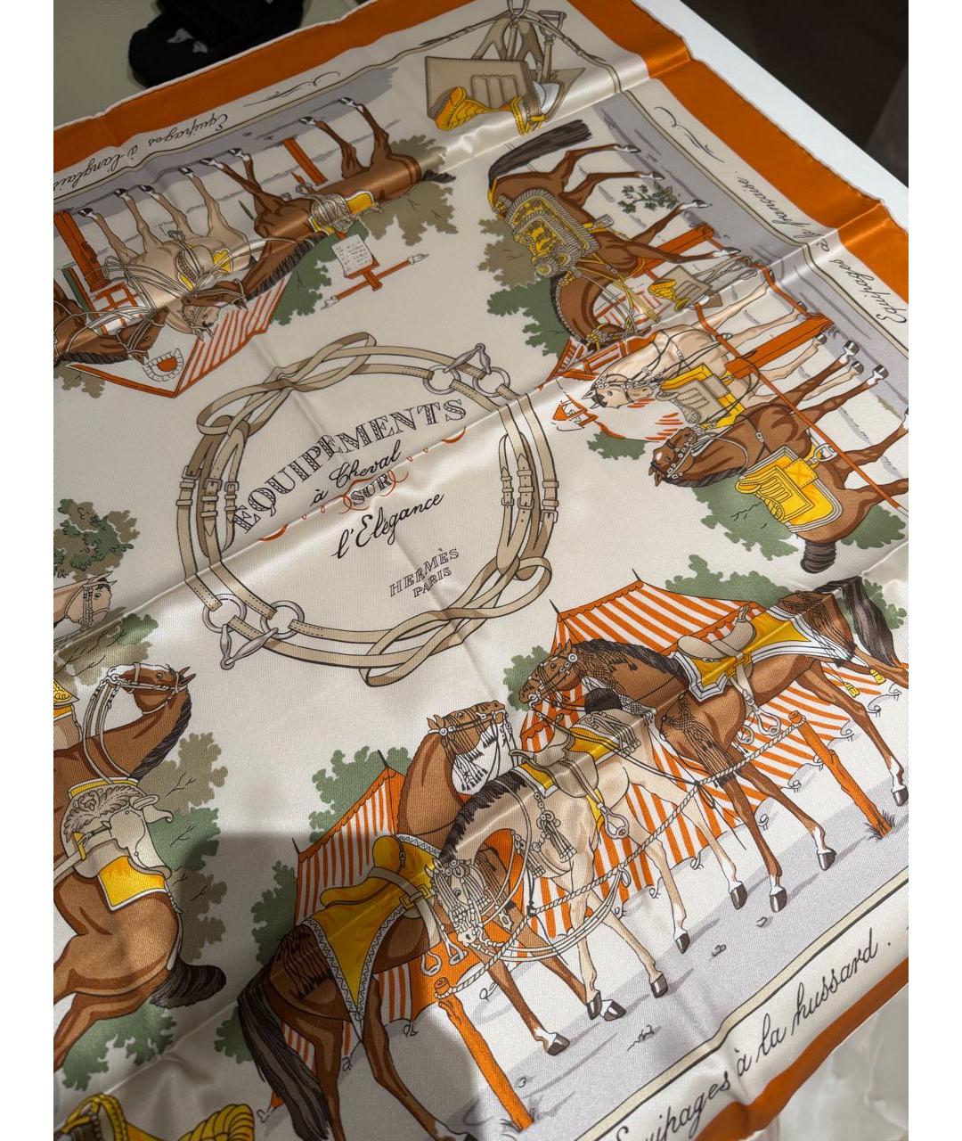 HERMES Мульти шелковый платок, фото 2