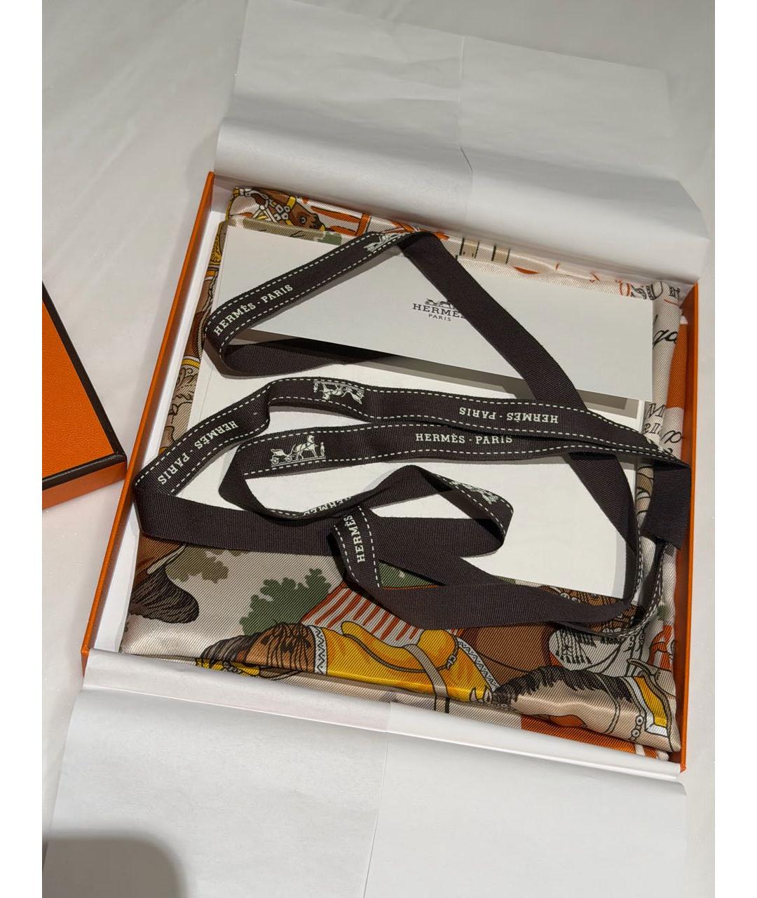 HERMES Мульти шелковый платок, фото 4