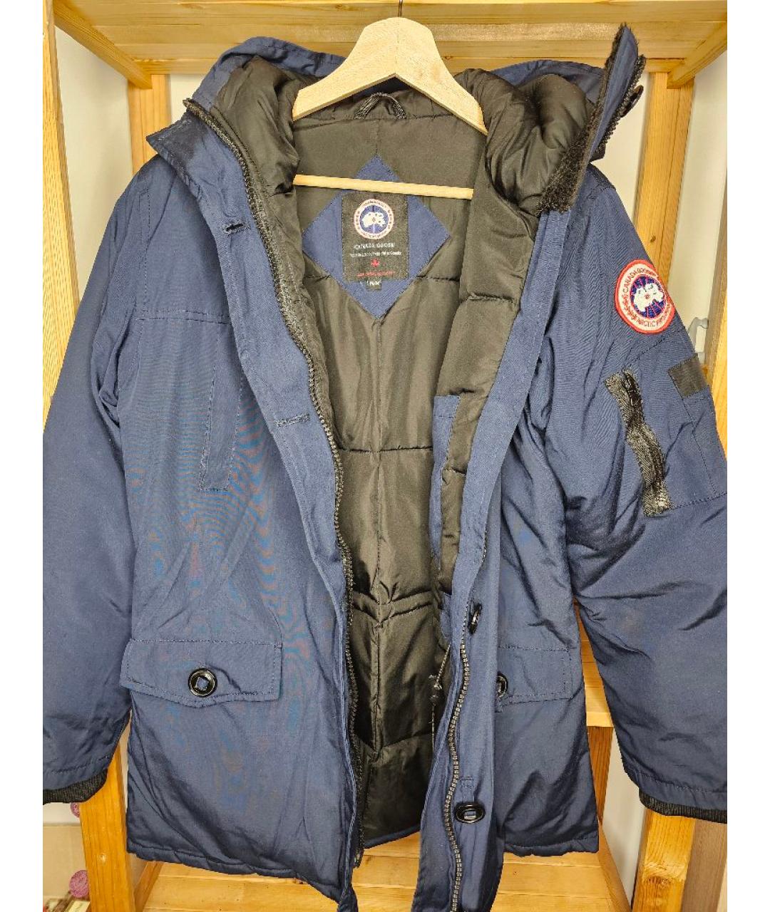 CANADA GOOSE Темно-синяя синтетическая куртка, фото 6