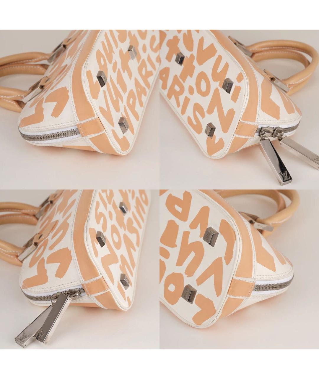 LOUIS VUITTON Бежевая кожаная сумка с короткими ручками, фото 8