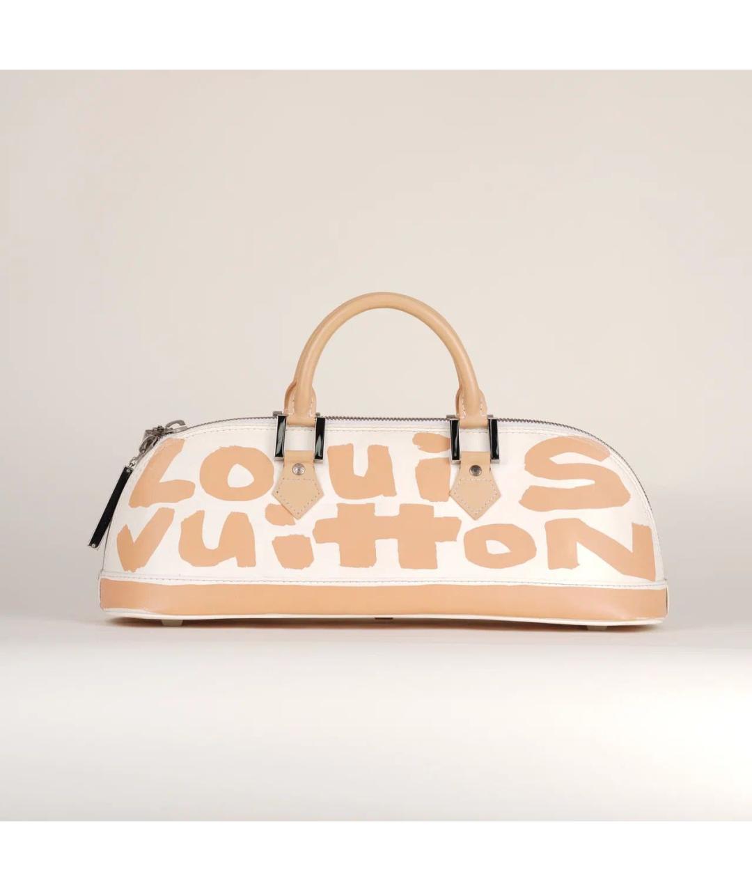 LOUIS VUITTON Бежевая кожаная сумка с короткими ручками, фото 3