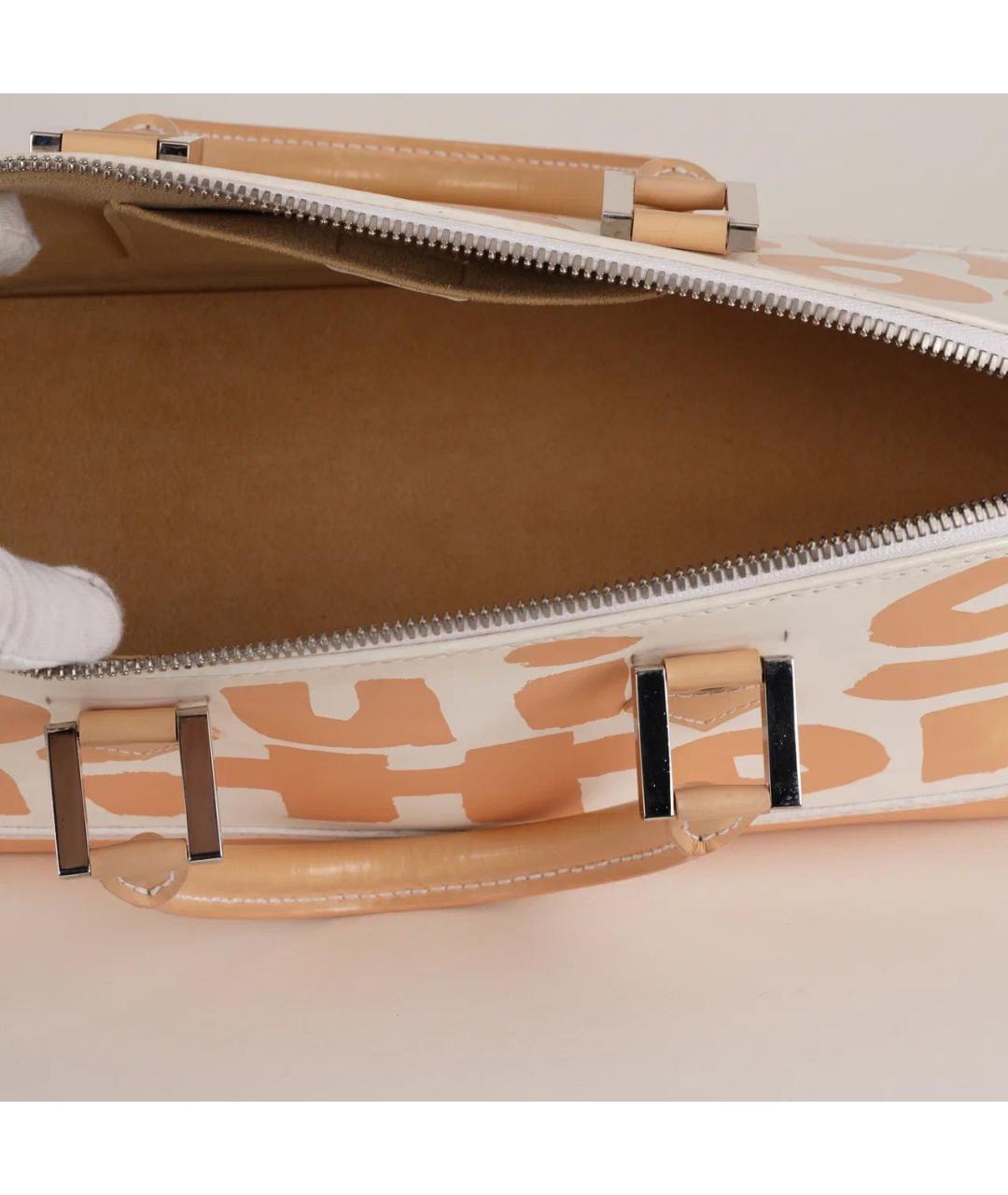 LOUIS VUITTON Бежевая кожаная сумка с короткими ручками, фото 7