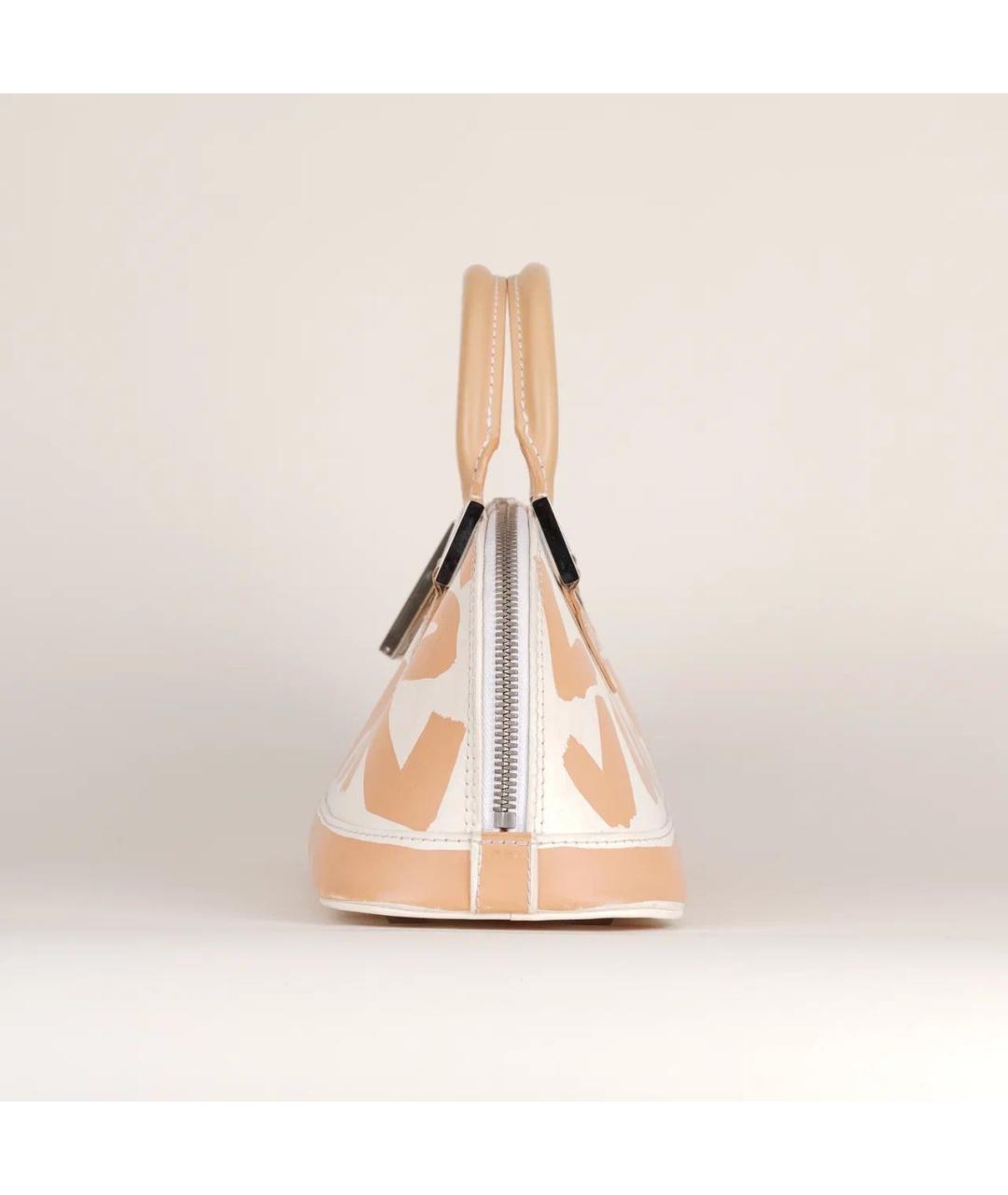 LOUIS VUITTON Бежевая кожаная сумка с короткими ручками, фото 5