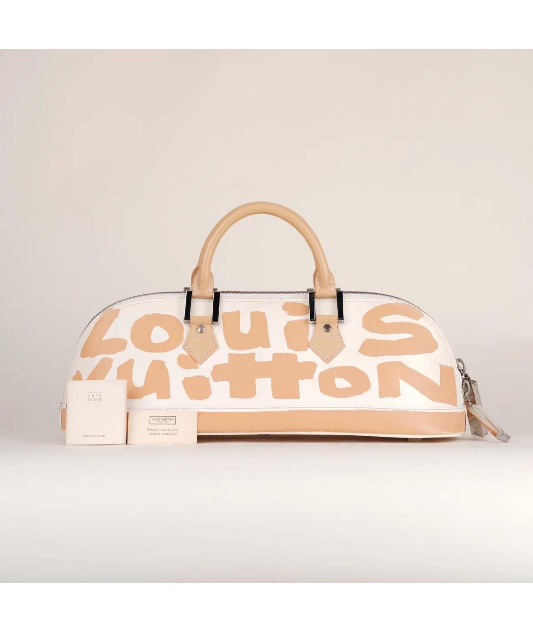 LOUIS VUITTON Бежевая кожаная сумка с короткими ручками, фото 2