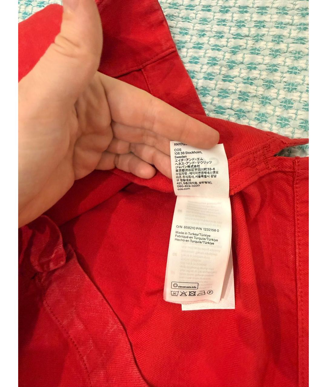 COS Красная хлопковая рубашка, фото 5