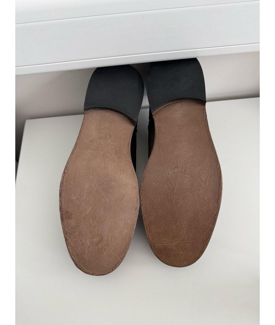 DANIELE ALESSANDRINI Коричневые кожаные низкие ботинки, фото 4