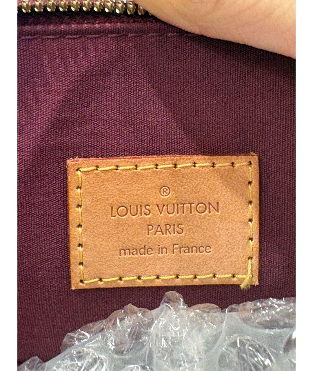 LOUIS VUITTON Бордовая сумка с короткими ручками из лакированной кожи, фото 2