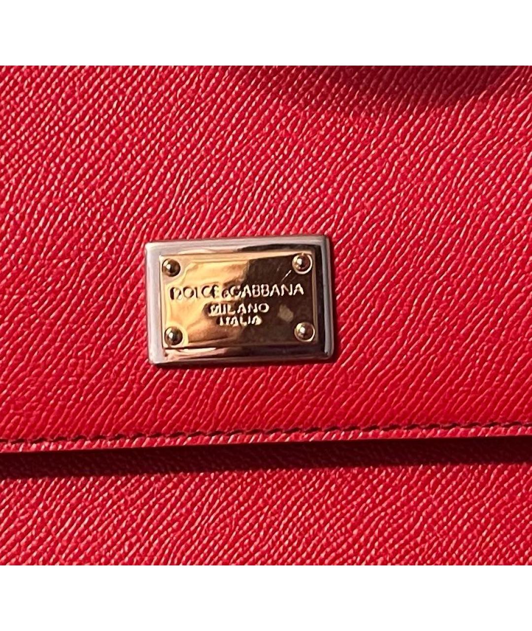 DOLCE&GABBANA Красная кожаная сумка с короткими ручками, фото 6
