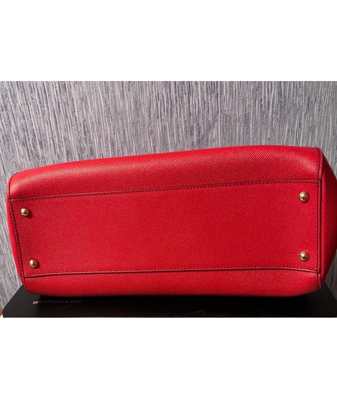 DOLCE&GABBANA Красная кожаная сумка с короткими ручками, фото 7