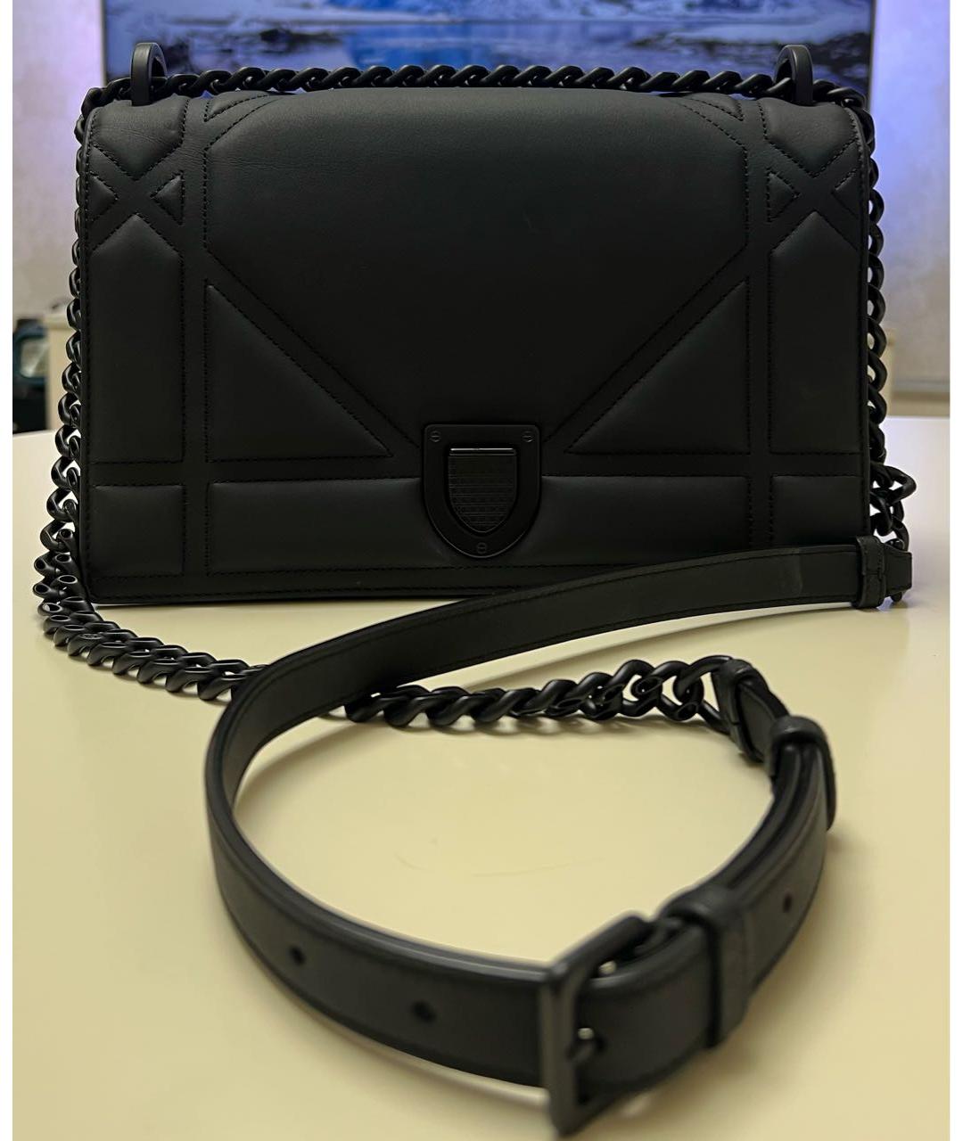 CHRISTIAN DIOR Черная кожаная сумка через плечо, фото 5