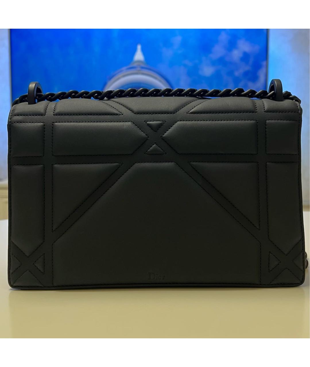 CHRISTIAN DIOR Черная кожаная сумка через плечо, фото 3