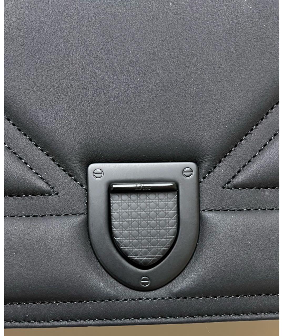 CHRISTIAN DIOR Черная кожаная сумка через плечо, фото 8
