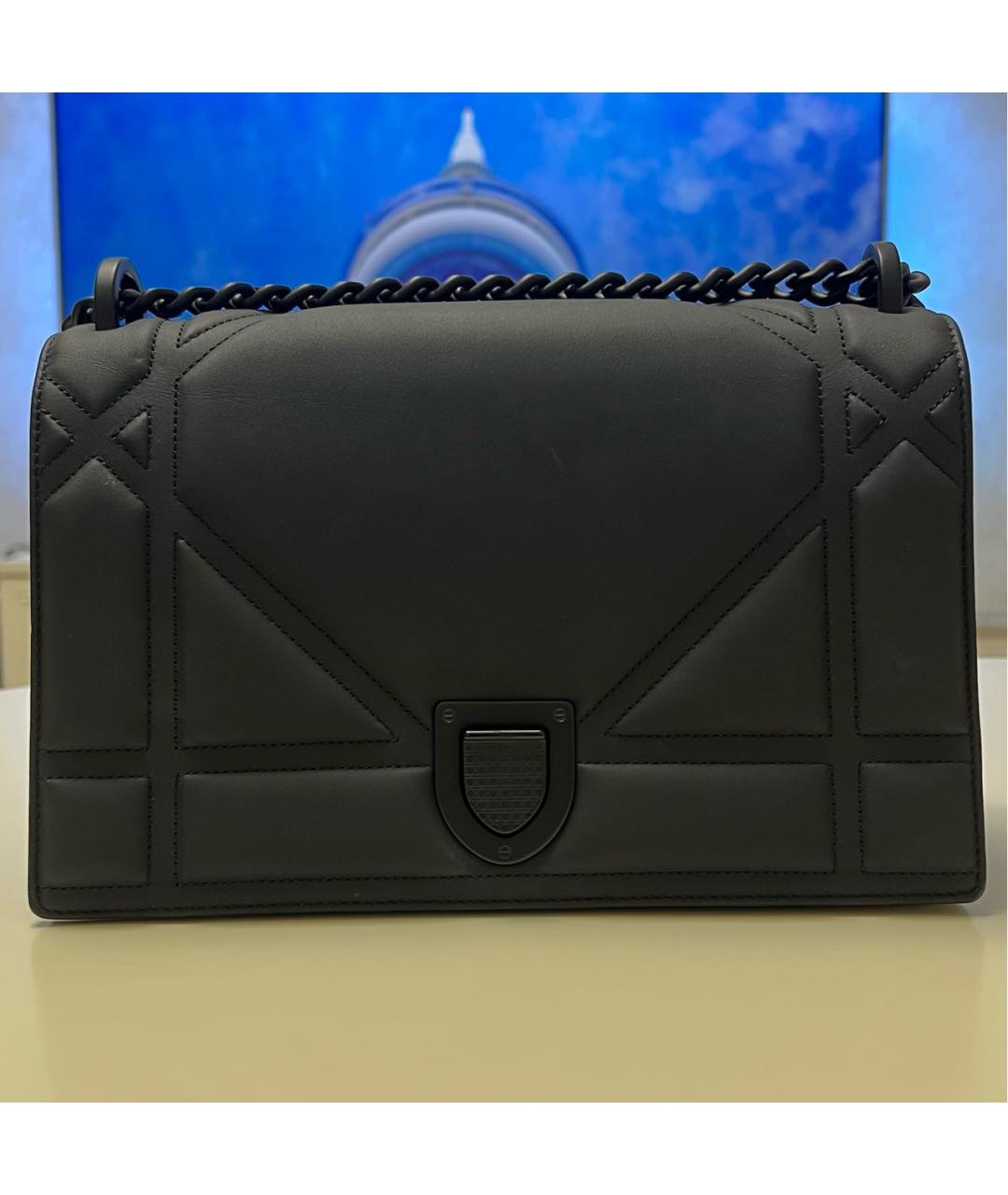 CHRISTIAN DIOR Черная кожаная сумка через плечо, фото 9