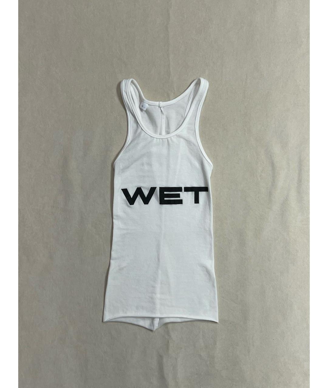 YEEZY Белая хлопко-эластановая майка, фото 4