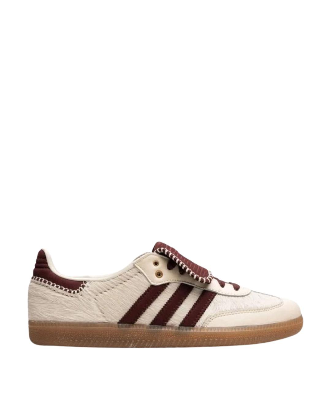 ADIDAS Бежевые кожаные низкие кроссовки / кеды, фото 1