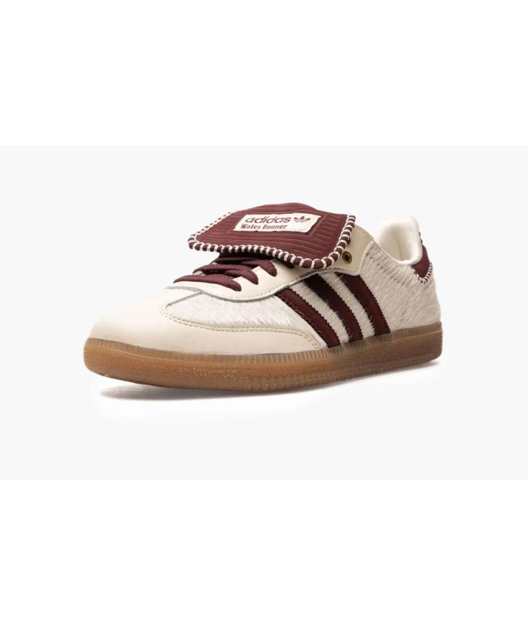 ADIDAS Бежевые кожаные низкие кроссовки / кеды, фото 2