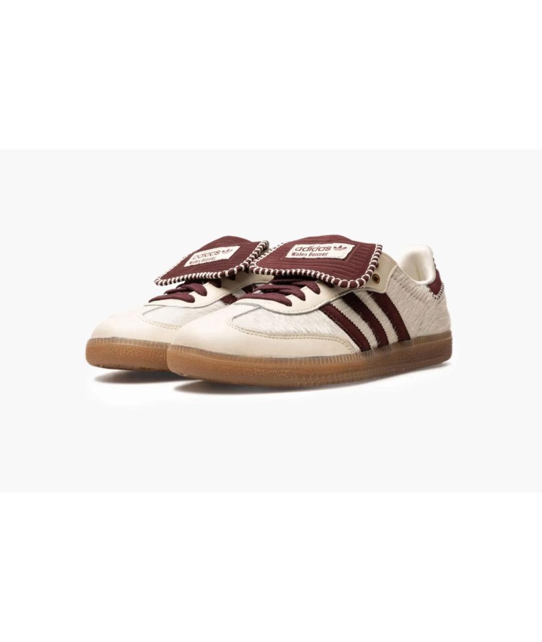 ADIDAS Бежевые кожаные низкие кроссовки / кеды, фото 3