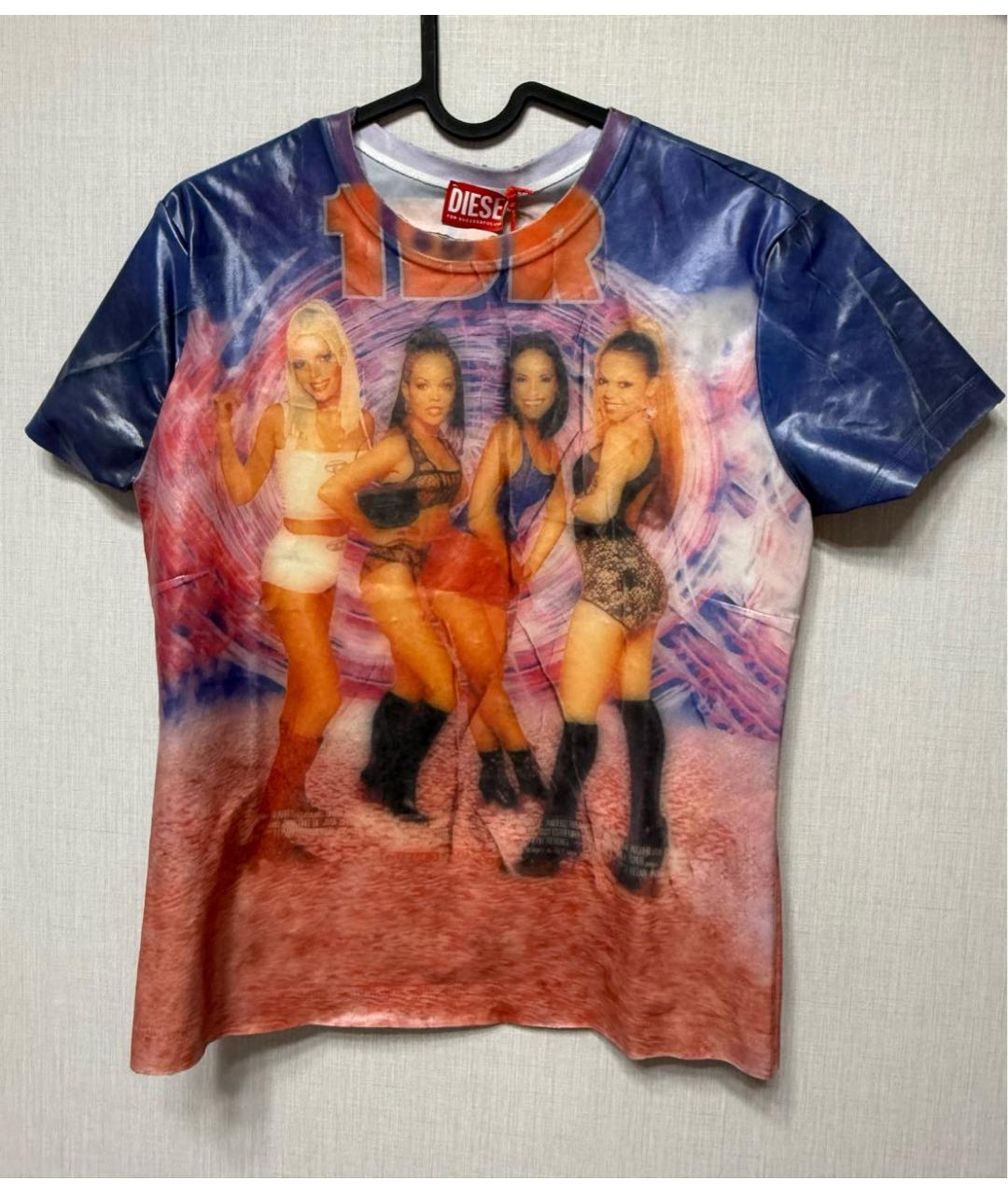 DIESEL Синяя полиэстеровая футболка, фото 6