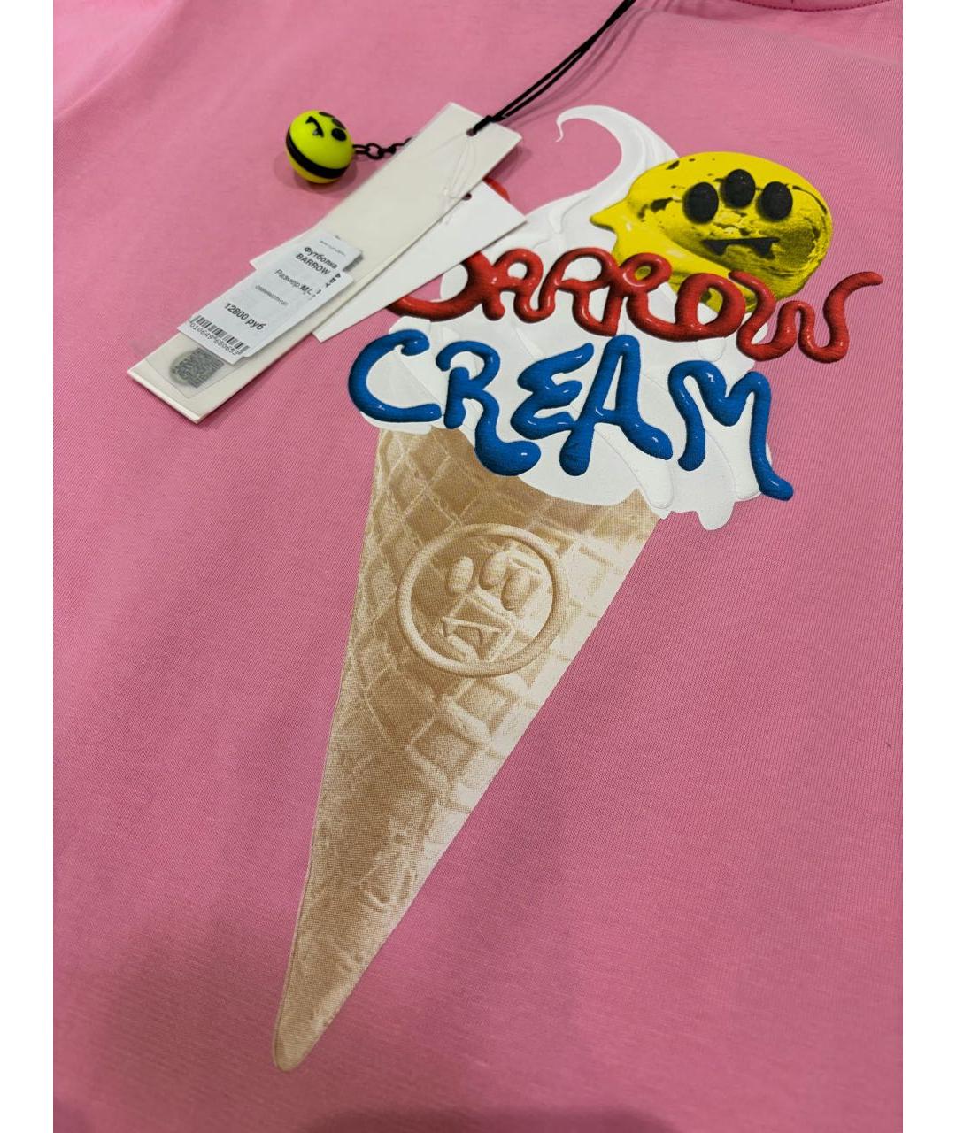 BARROW Розовая хлопковая футболка, фото 3