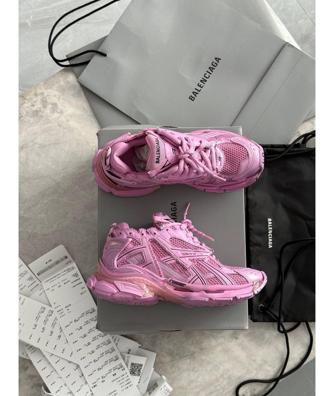 BALENCIAGA Розовые кожаные кроссовки, фото 2