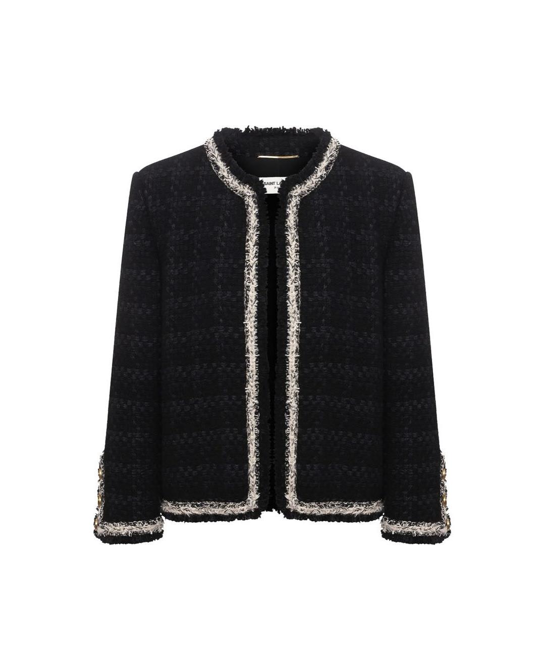 SAINT LAURENT Черный шерстяной жакет/пиджак, фото 1