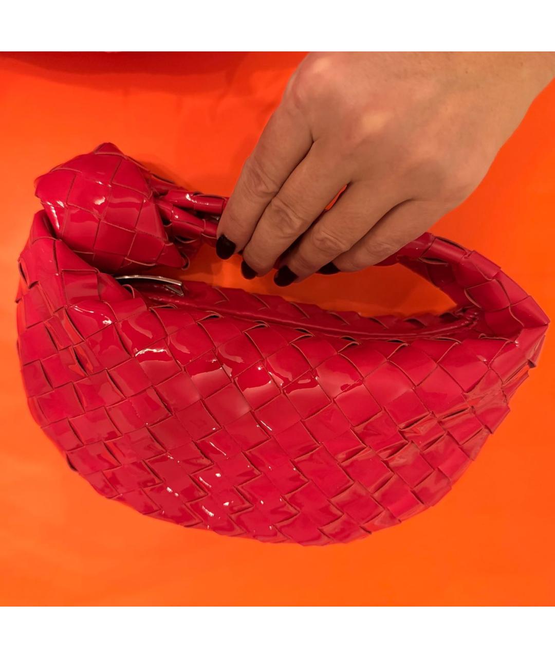 BOTTEGA VENETA Фуксия сумка с короткими ручками из лакированной кожи, фото 3