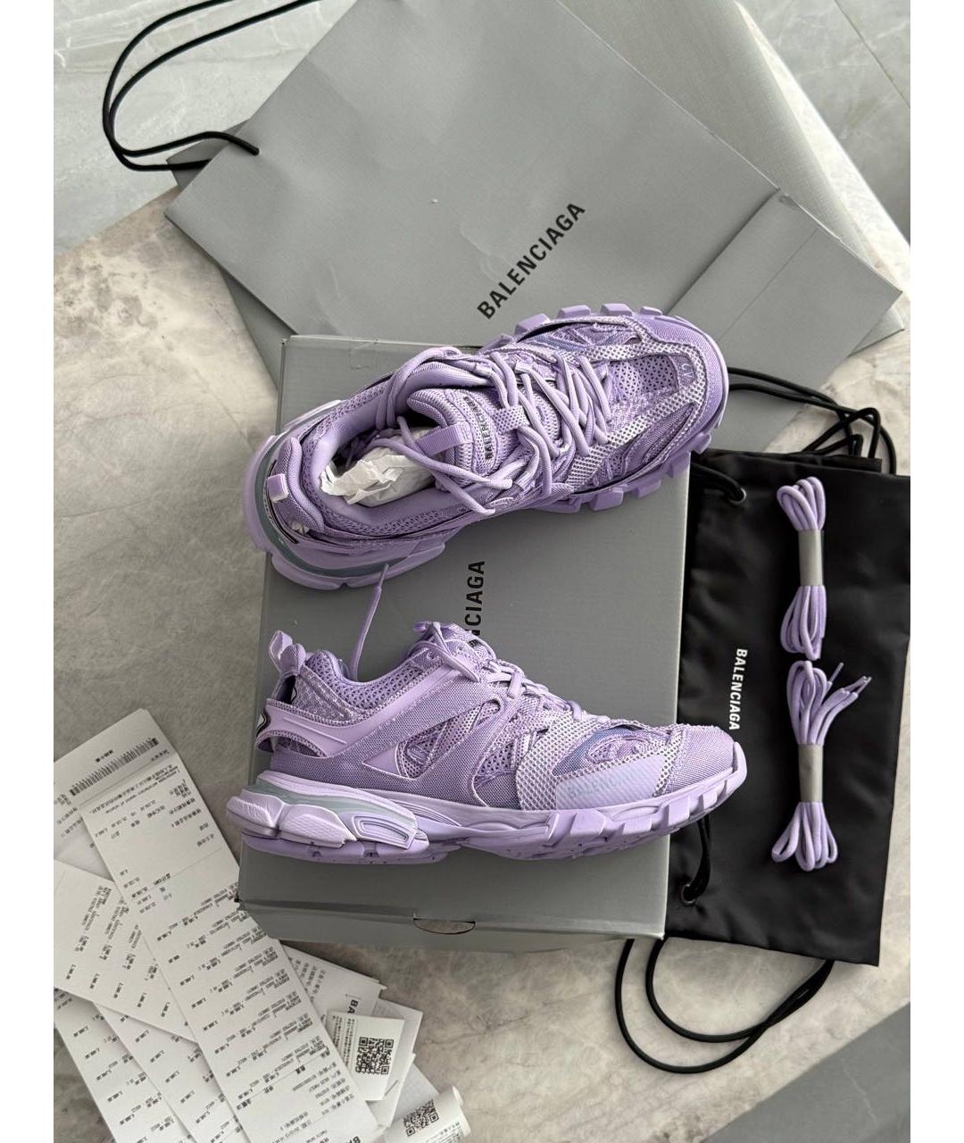 BALENCIAGA Фиолетовые текстильные низкие кроссовки / кеды, фото 2