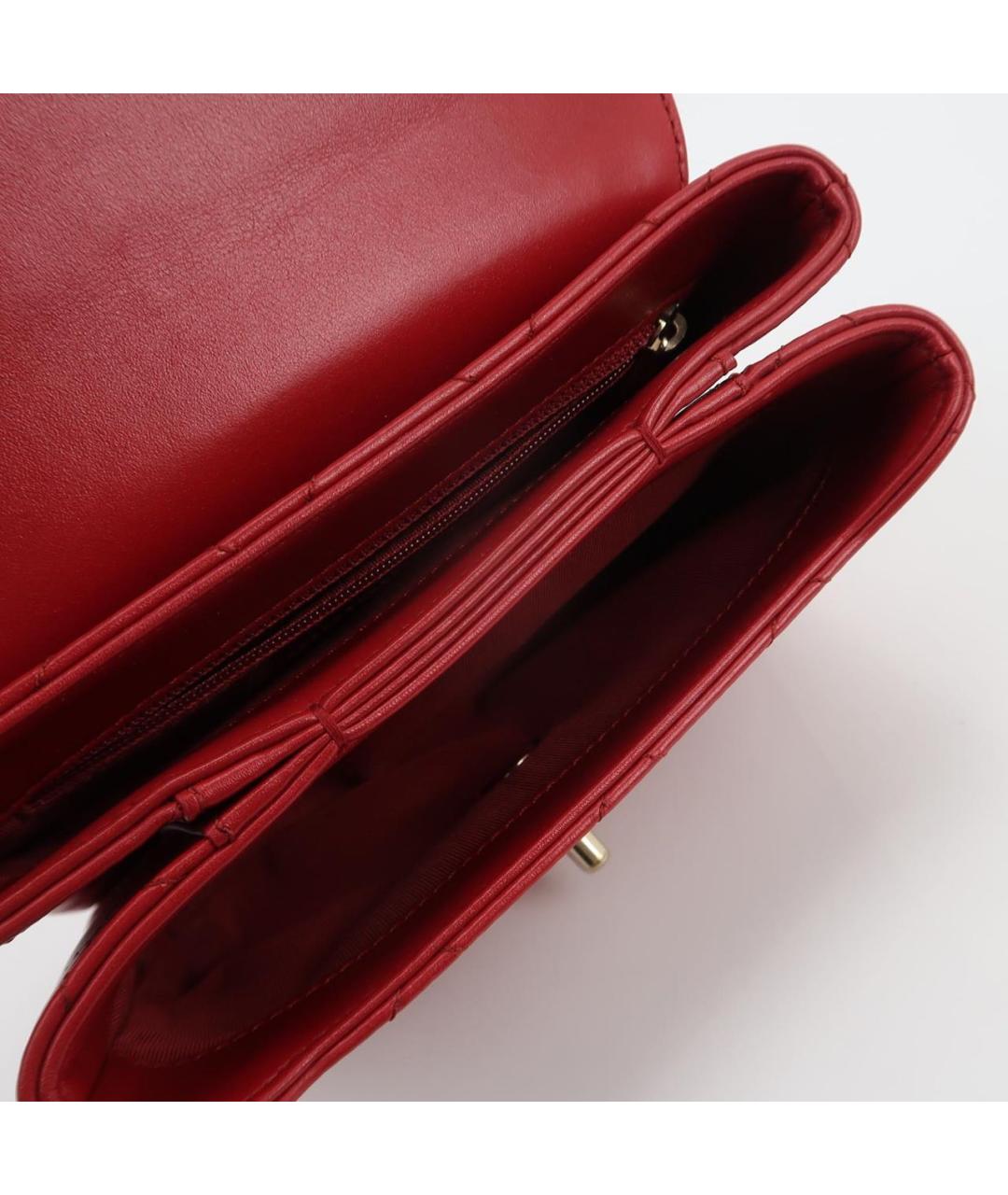 CHANEL Красная кожаная сумка через плечо, фото 6