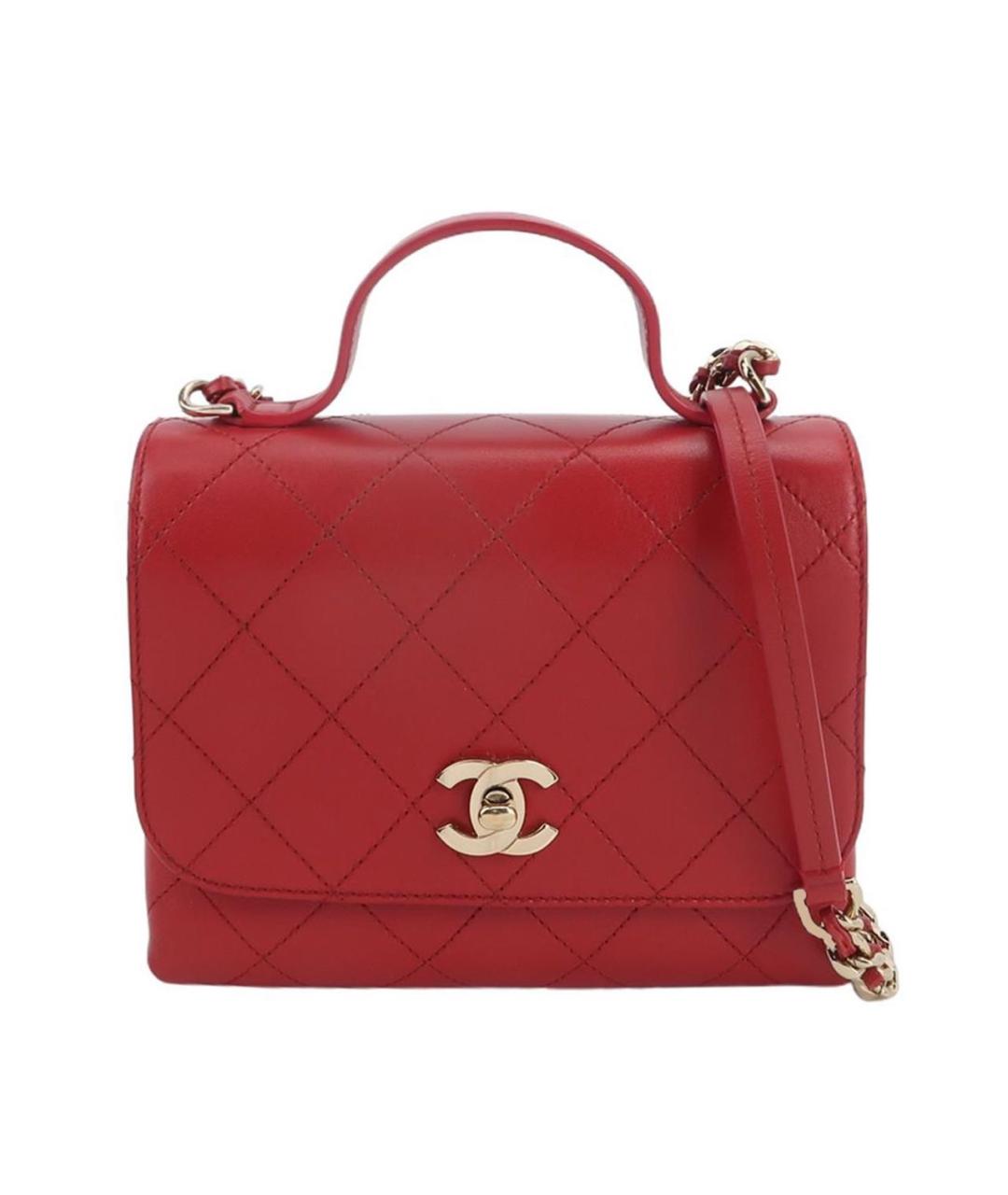CHANEL Красная кожаная сумка через плечо, фото 9