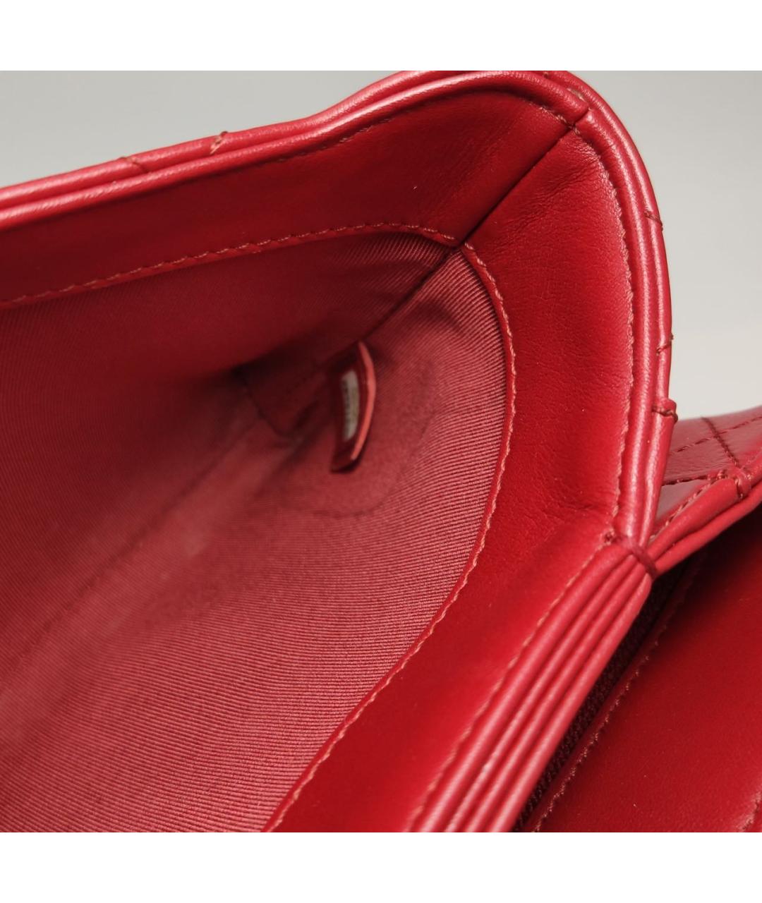 CHANEL Красная кожаная сумка через плечо, фото 7