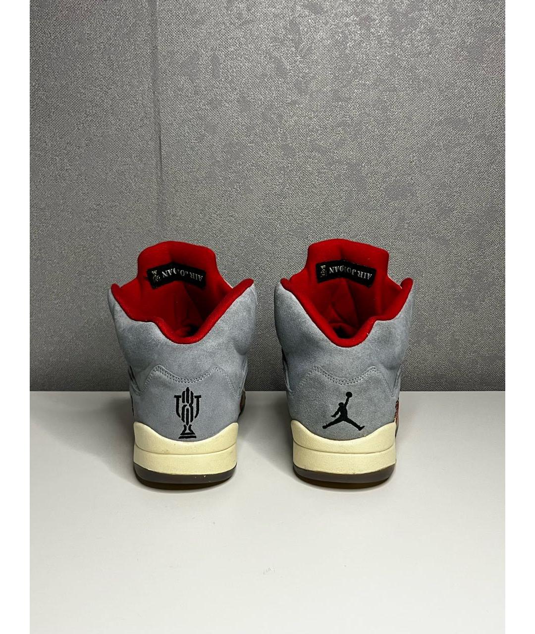 JORDAN Голубые замшевые высокие кроссовки / кеды, фото 5