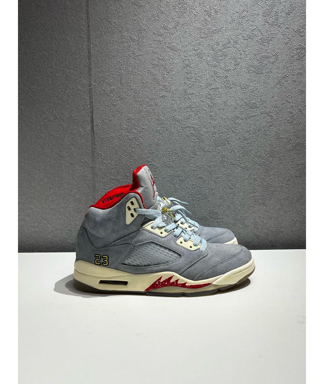 JORDAN Голубые замшевые высокие кроссовки / кеды, фото 9