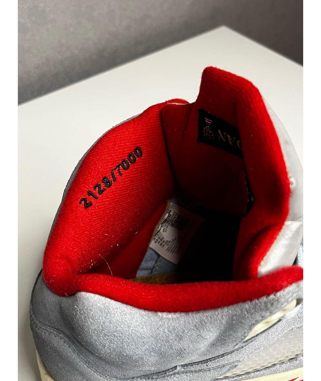 JORDAN Голубые замшевые высокие кроссовки / кеды, фото 7