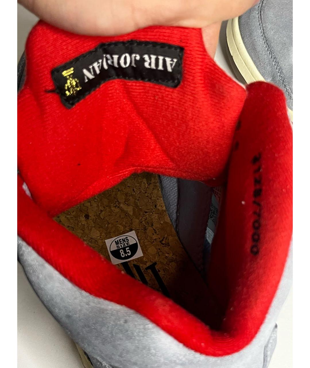 JORDAN Голубые замшевые высокие кроссовки / кеды, фото 6