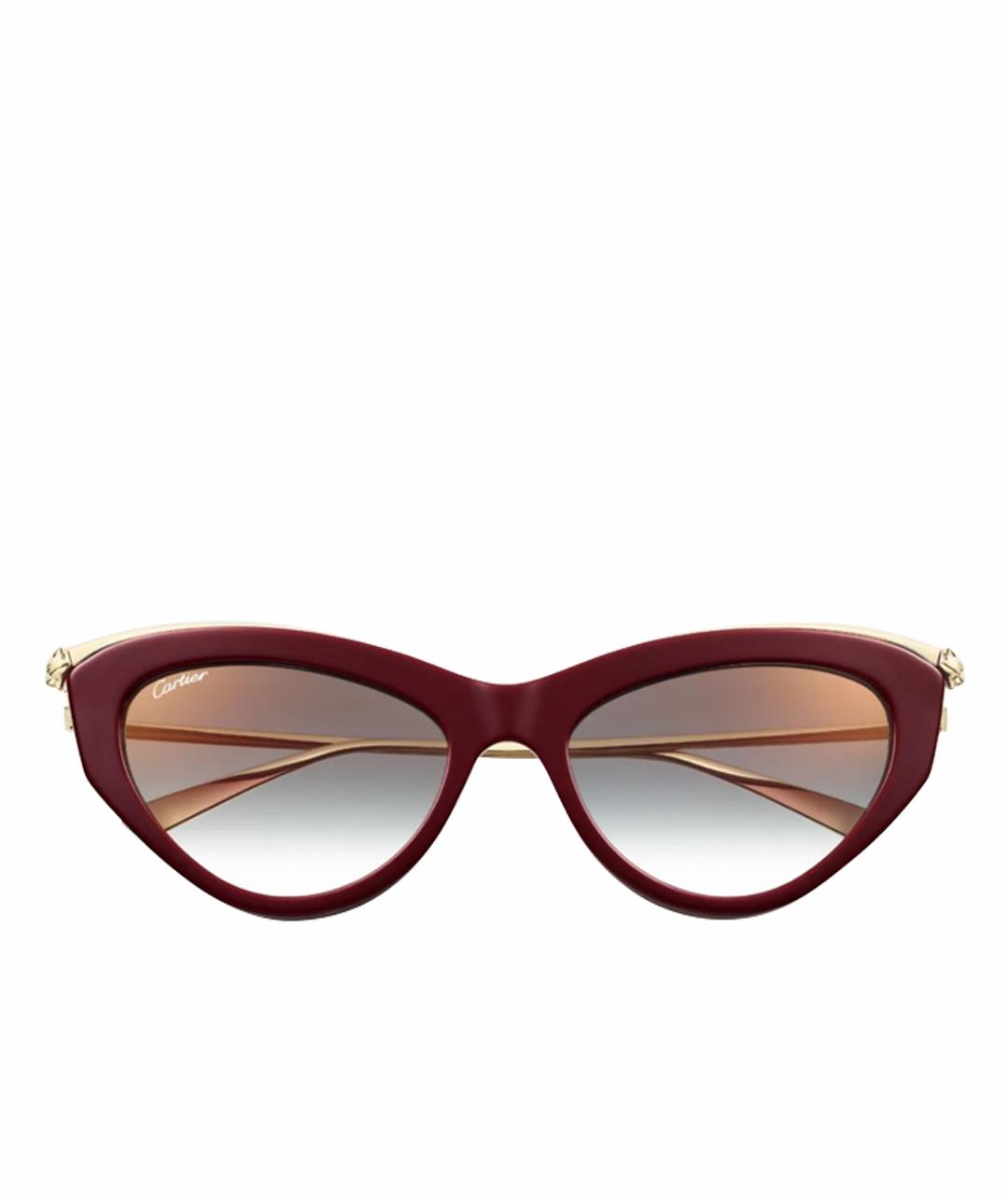 CARTIER Бордовые пластиковые солнцезащитные очки, фото 1