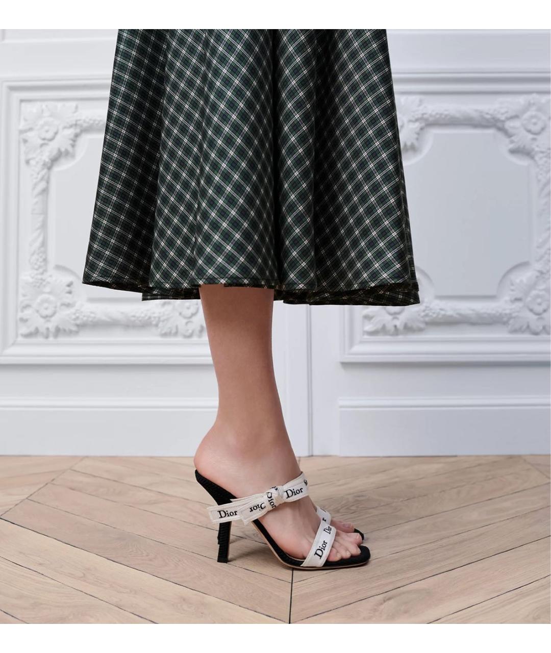 CHRISTIAN DIOR Белые текстильные мюли, фото 5