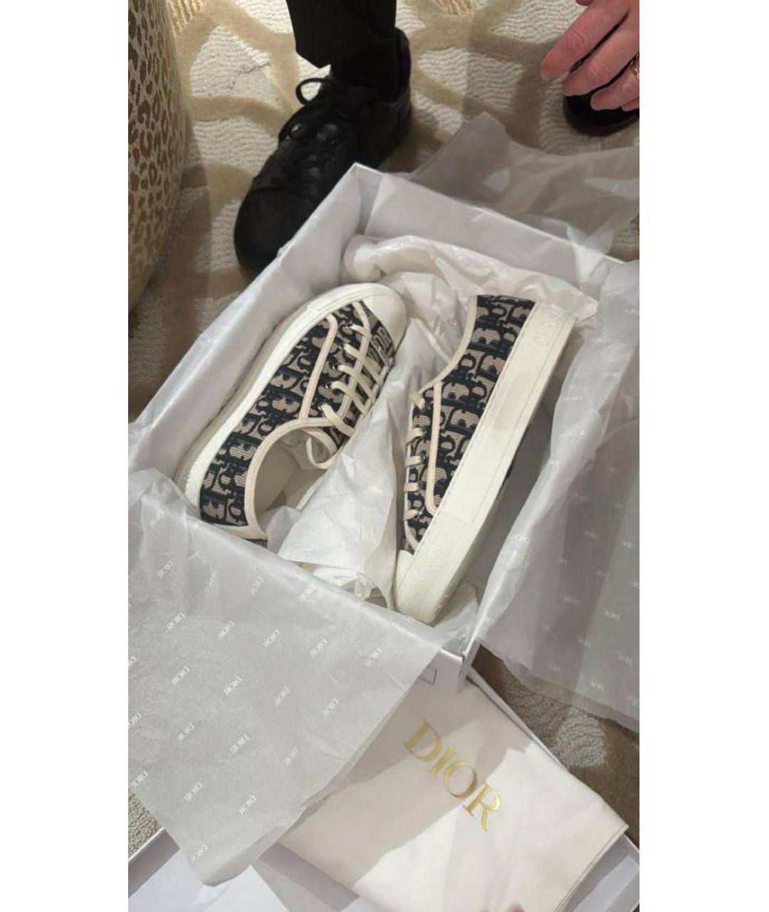 CHRISTIAN DIOR Темно-синие текстильные кеды, фото 3